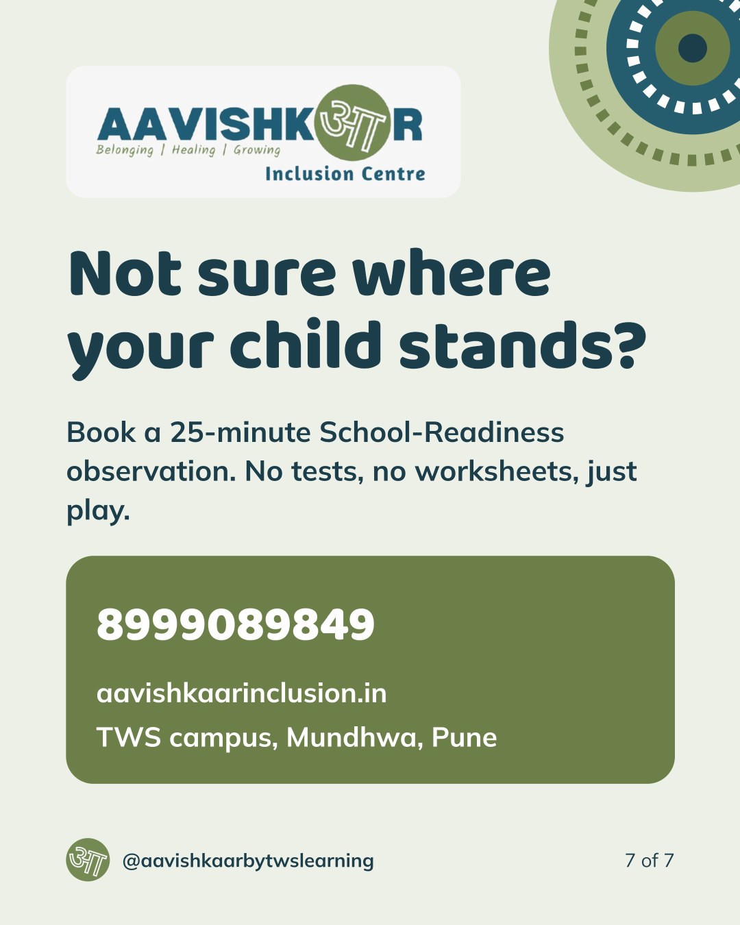 Slide 7 — Book a 25-minute School-Readiness observation. No tests, no worksheets, just play.