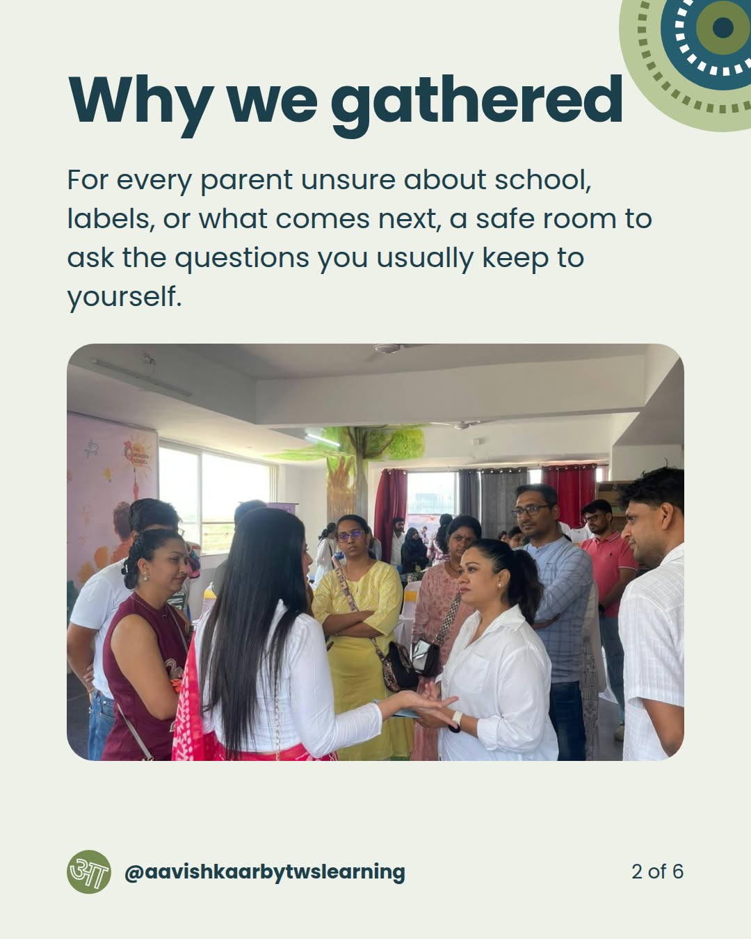 Slide 2 — Why we gathered: a safe room to ask the questions you usually keep to yourself.