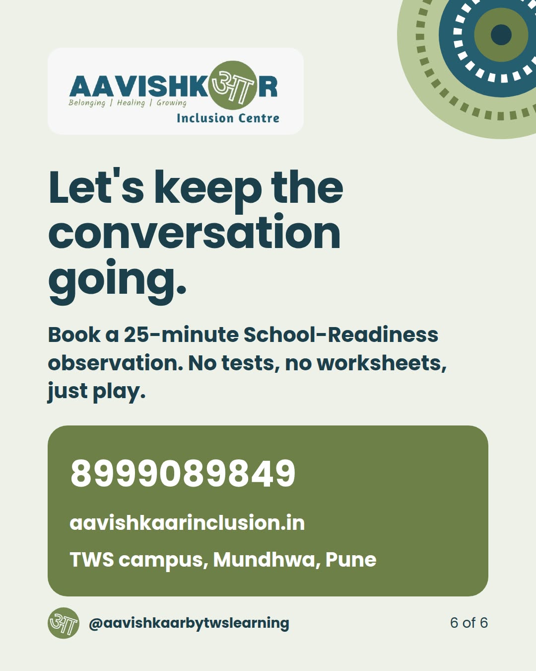 Slide 6 — Let's keep the conversation going: book a 25-minute School-Readiness observation.